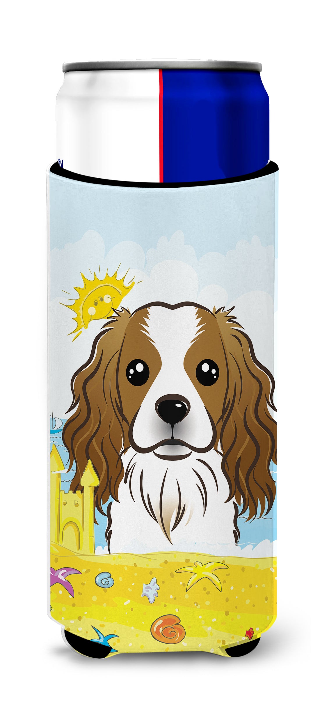 Cavalier Spaniel Summer Beach  Ultra Beverage Insulator for slim cans BB2092MUK  the-store.com.