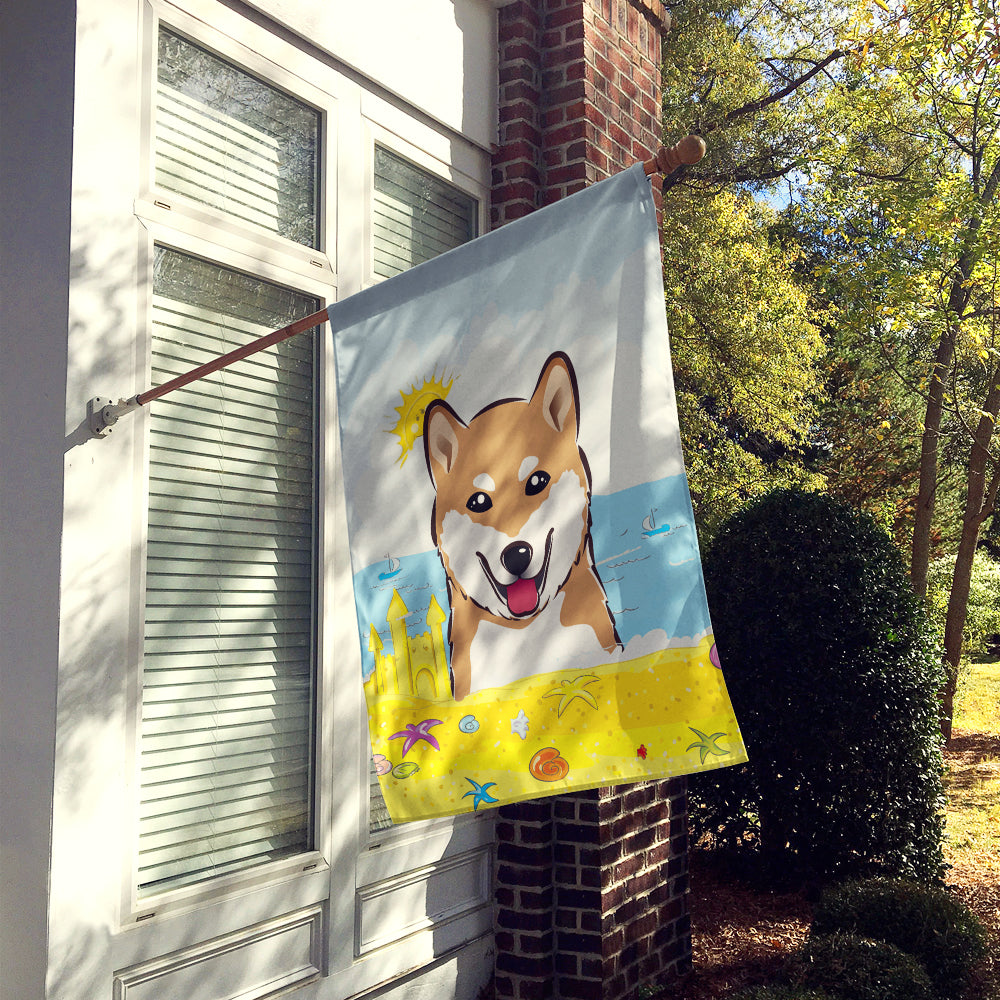 Shiba Inu Summer Beach Flag Canvas House Size BB2093CHF  the-store.com.