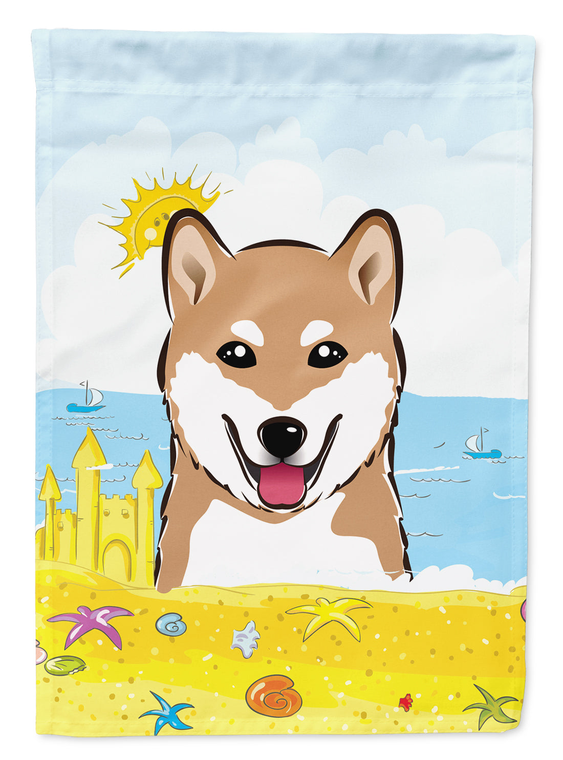 Shiba Inu Summer Beach Flag Canvas House Size BB2093CHF  the-store.com.