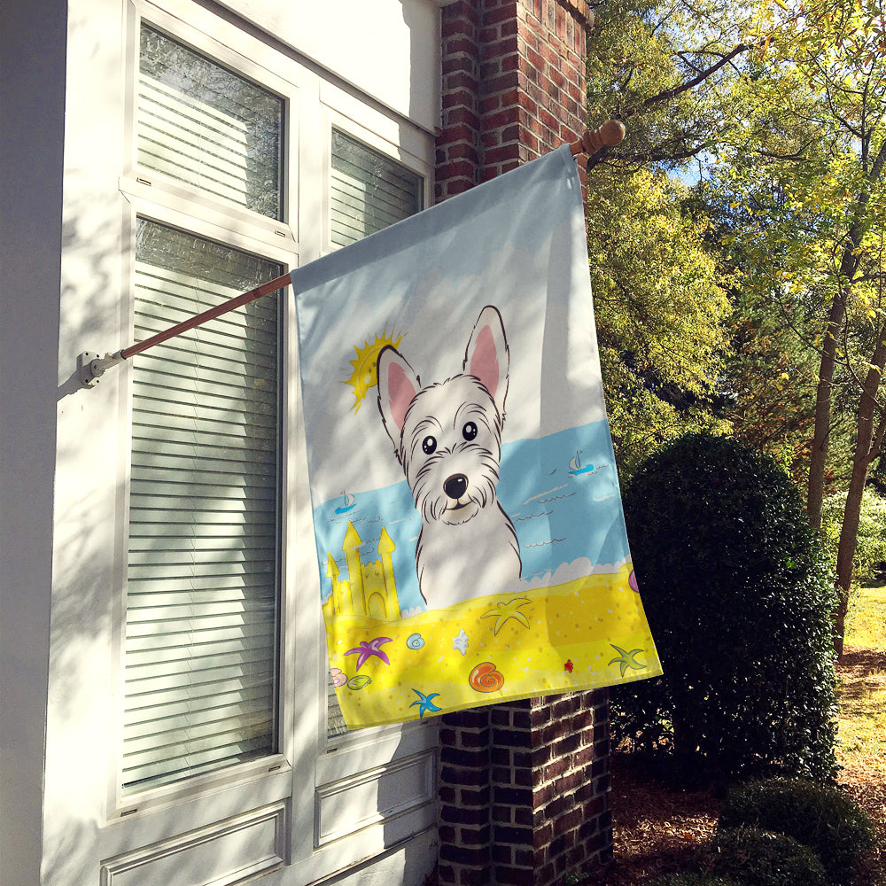 Westie Summer Beach Flag Canvas House Size BB2094CHF  the-store.com.