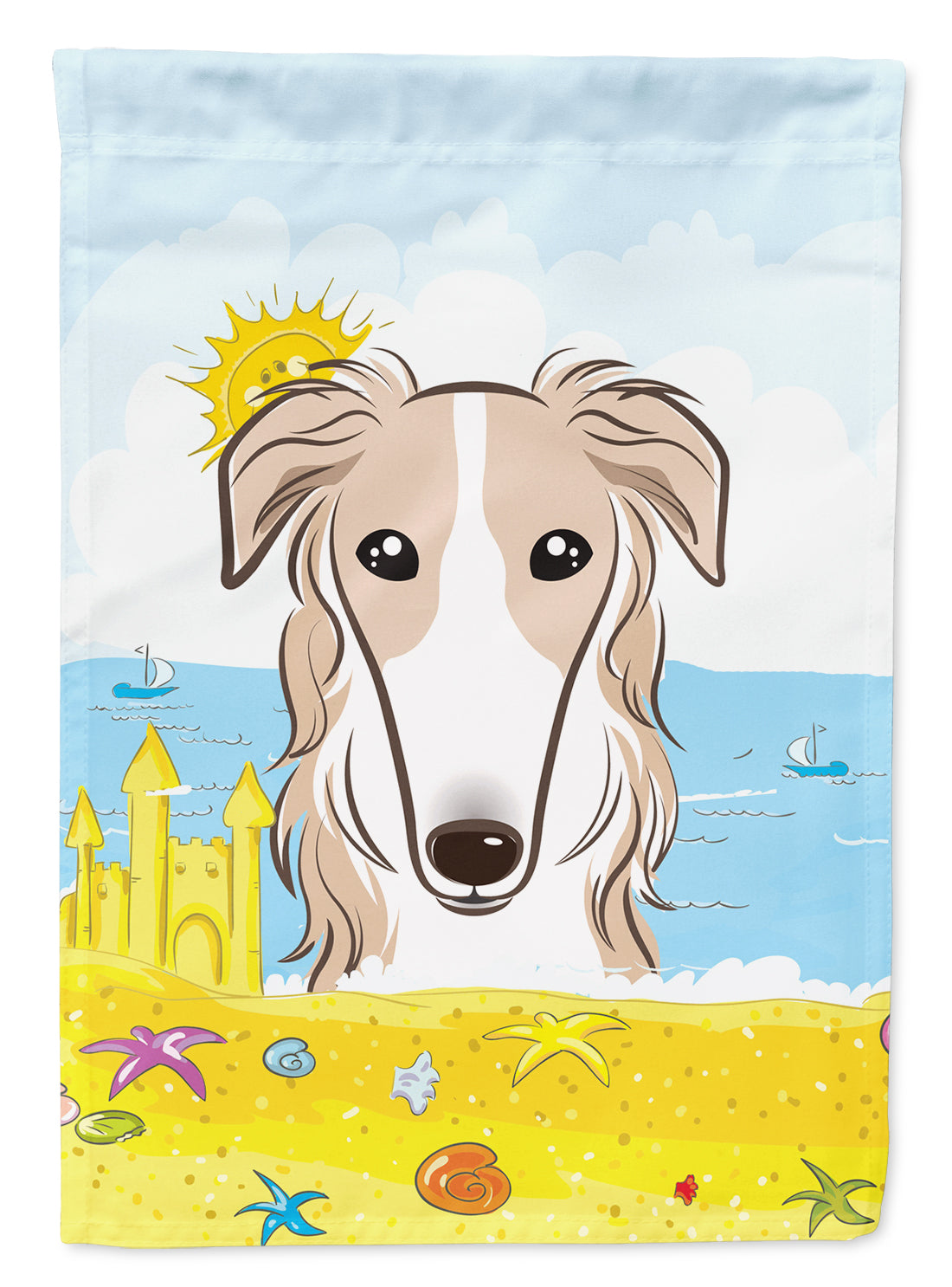 Borzoi Summer Beach Flag Garden Size BB2096GF.