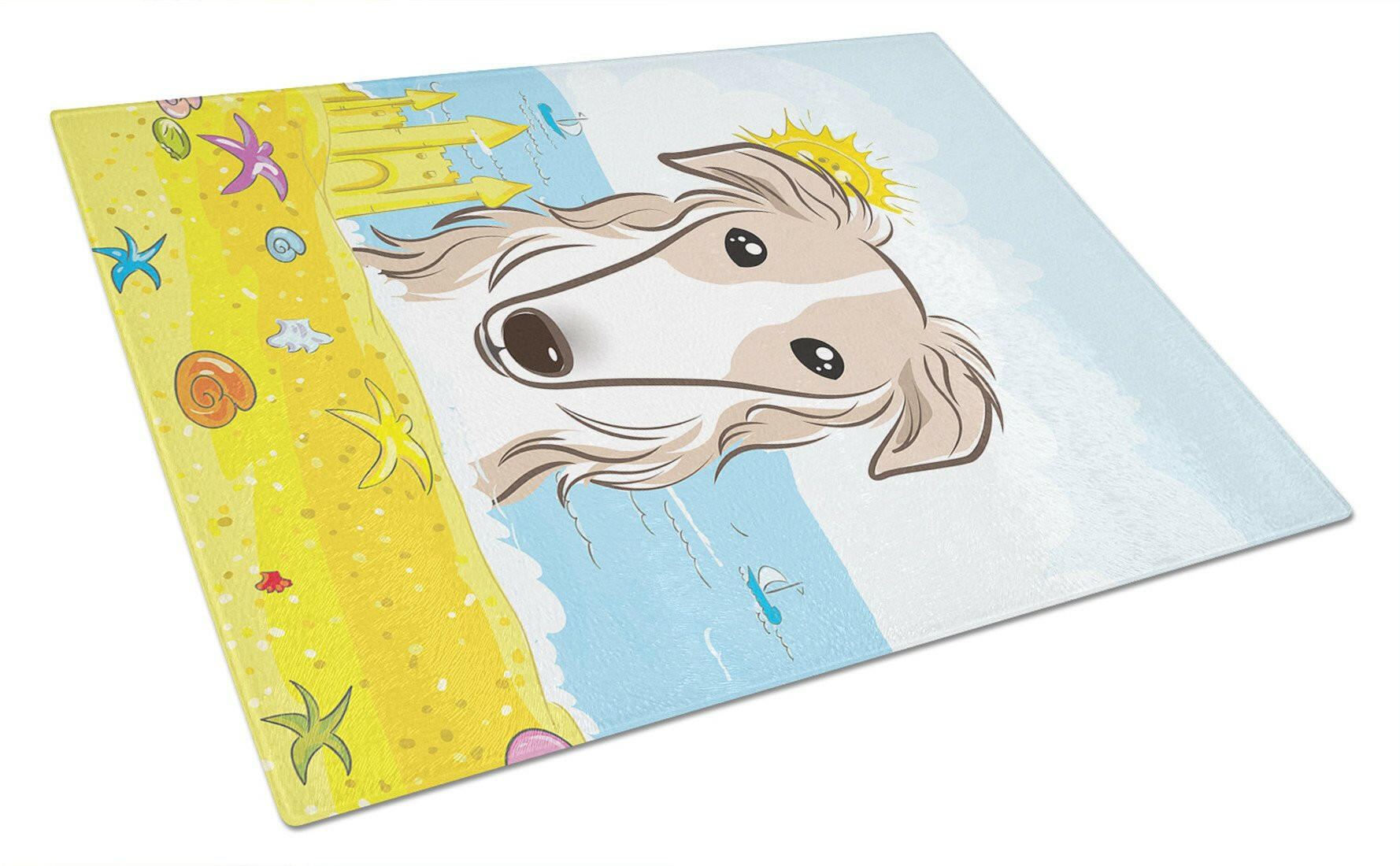 Borzoi Summer Beach Glass Cutting Board Large BB2096LCB by Caroline's Treasures