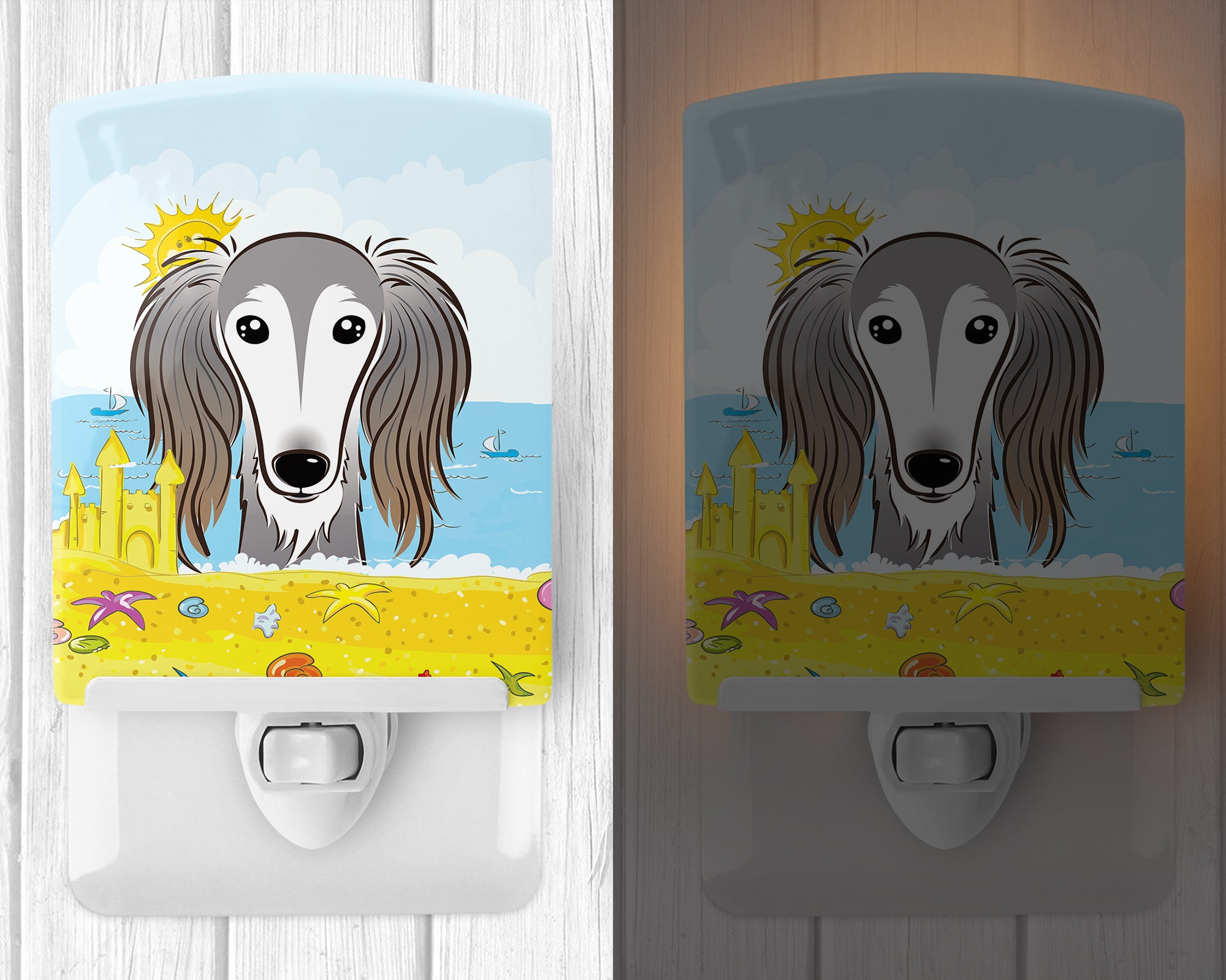 Saluki Summer Beach Ceramic Night Light BB2097CNL - the-store.com