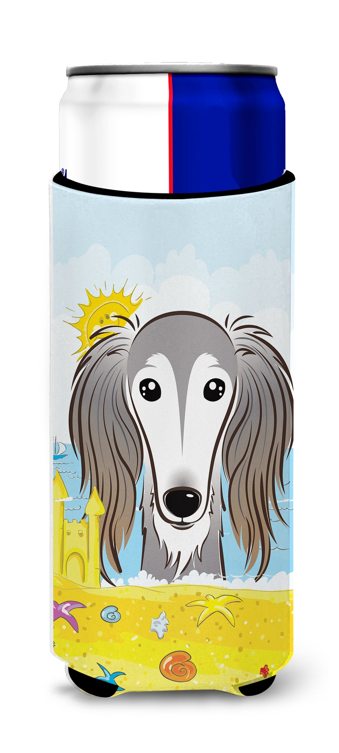 Saluki Summer Beach  Ultra Beverage Insulator for slim cans BB2097MUK  the-store.com.