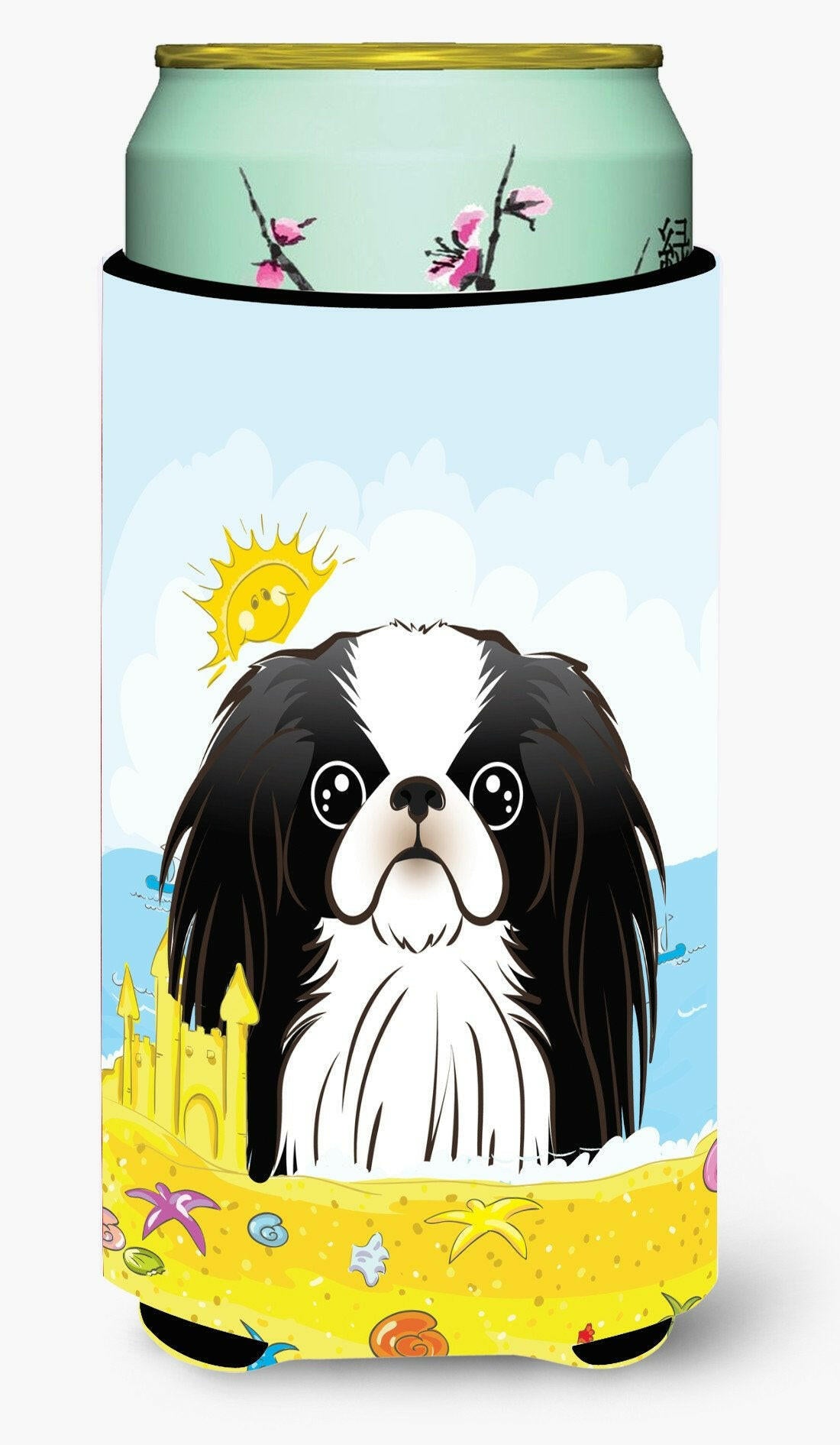 Japanese Chin Summer Beach Tall Boy Beverage Insulator  Hugger BB2098TBC by Caroline&#39;s Treasures