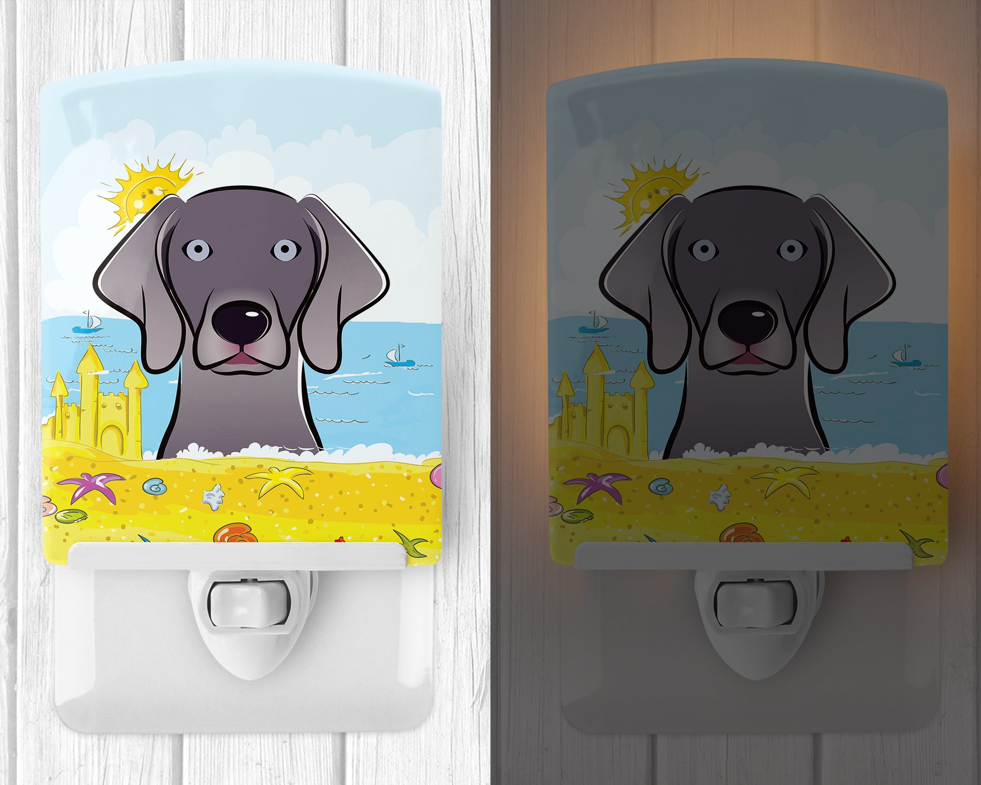 Weimaraner Summer Beach Ceramic Night Light BB2099CNL - the-store.com