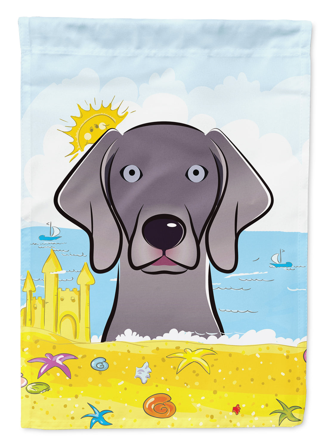 Weimaraner Summer Beach Flag Garden Size BB2099GF.