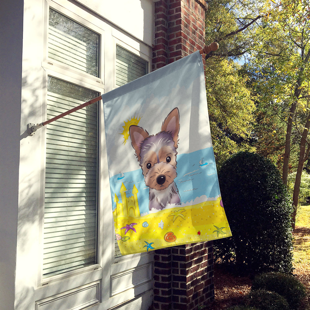 Yorkie Puppy Summer Beach Flag Canvas House Size BB2100CHF  the-store.com.