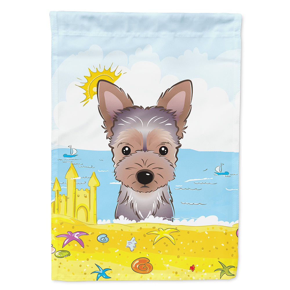 Yorkie Puppy Summer Beach Flag Canvas House Size BB2100CHF  the-store.com.