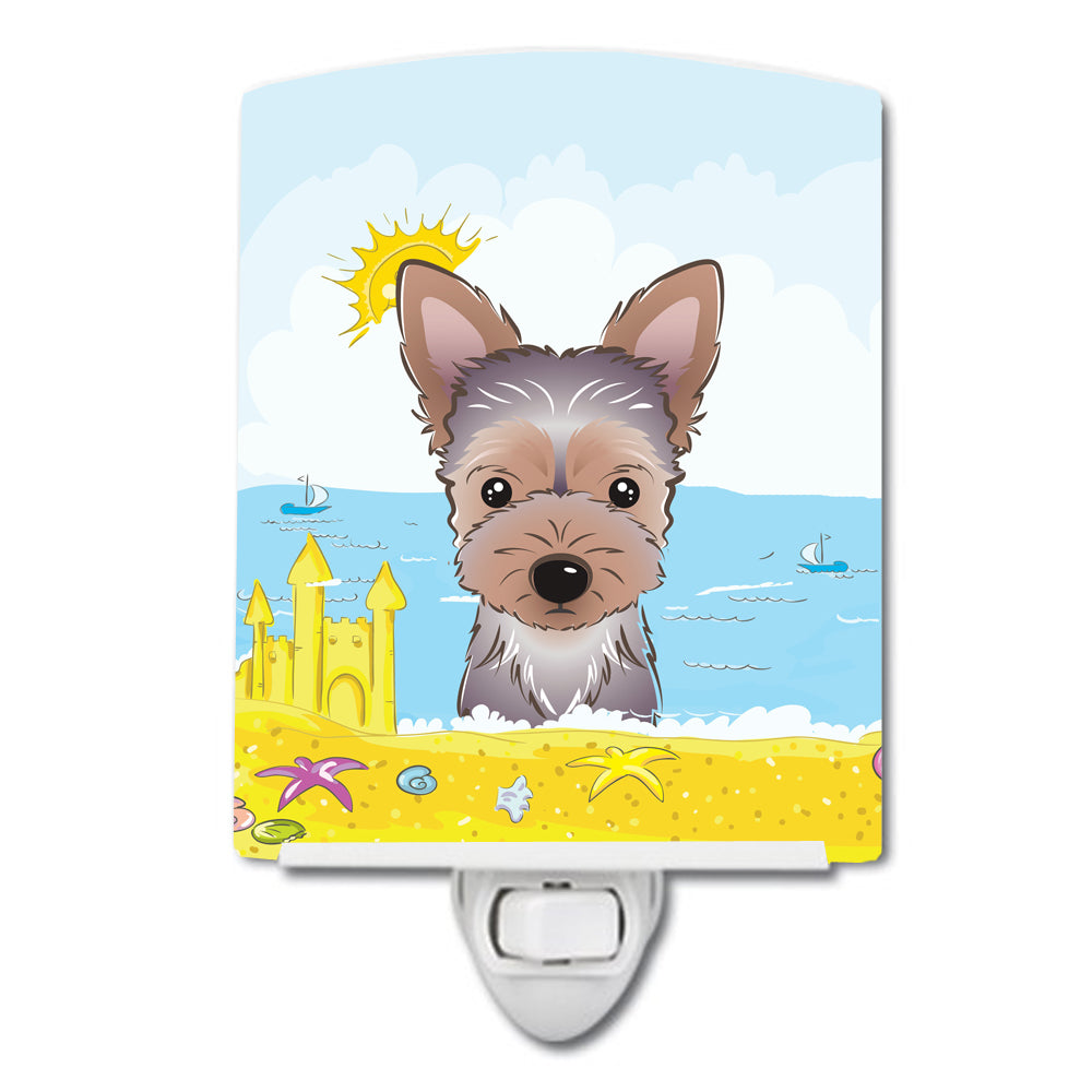 Yorkie Puppy Summer Beach Ceramic Night Light BB2100CNL - the-store.com