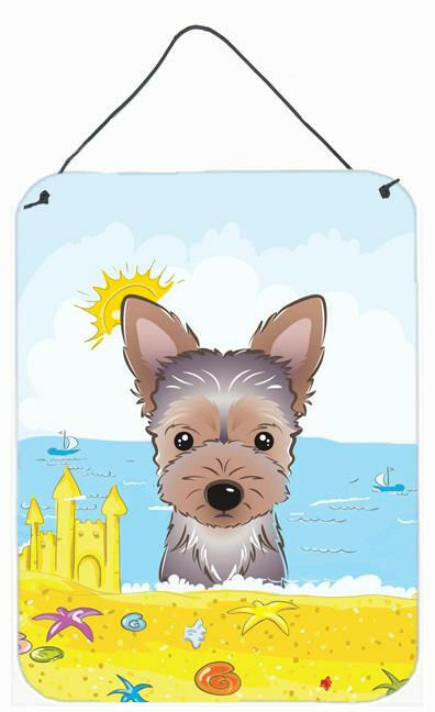 Yorkie Puppy Summer Beach Wall or Door Hanging Prints BB2100DS1216 by Caroline&#39;s Treasures