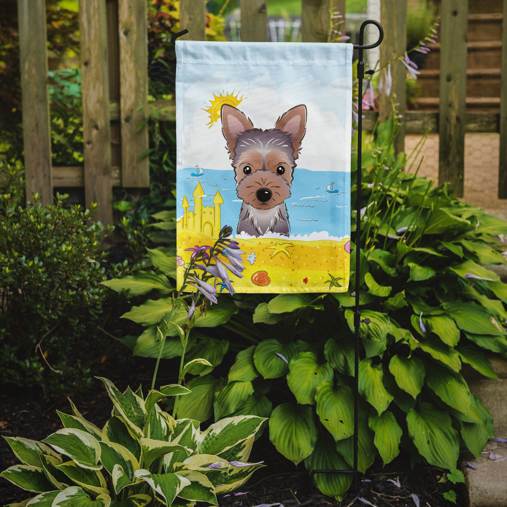 Yorkie Puppy Summer Beach Flag Garden Size BB2100GF.