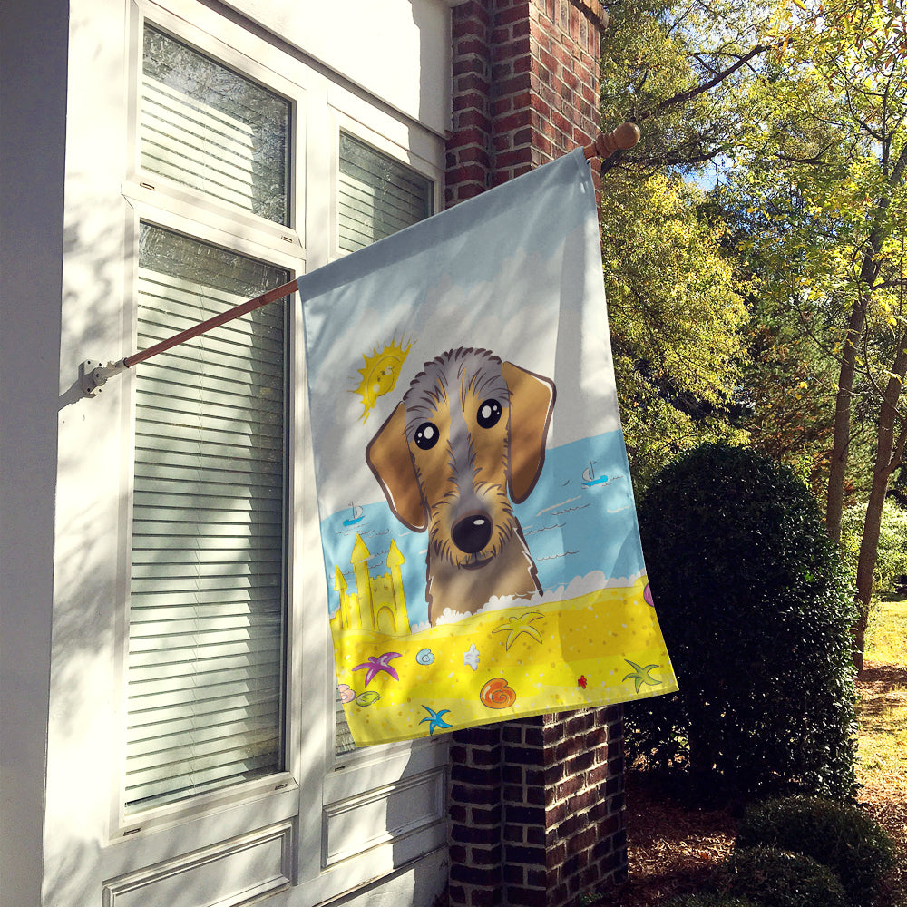 Wirehaired Dachshund Summer Beach Flag Canvas House Size BB2101CHF  the-store.com.