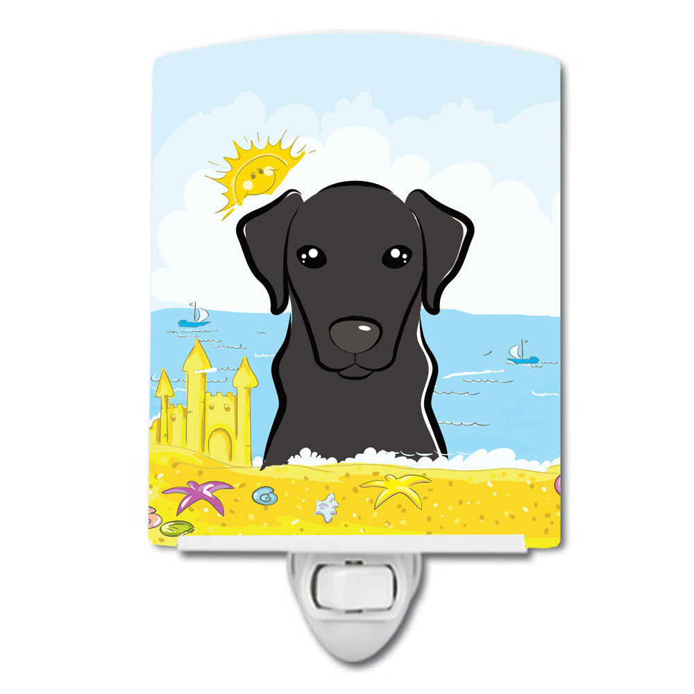 Black Labrador Summer Beach Ceramic Night Light BB2103CNL - the-store.com