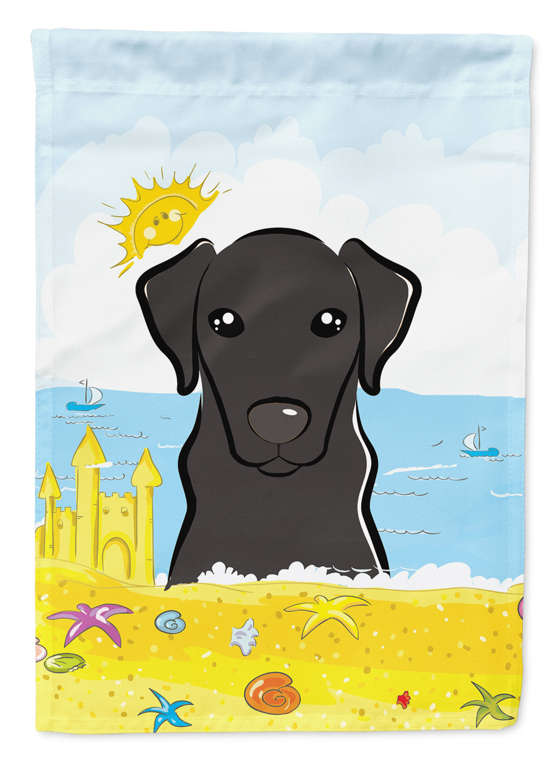 Black Labrador Summer Beach Flag Garden Size BB2103GF.