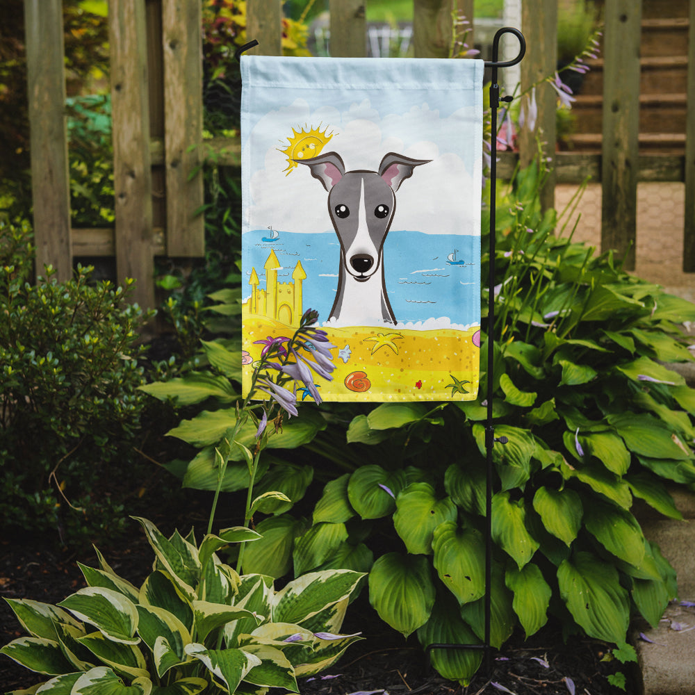 Italian Greyhound Summer Beach Flag Garden Size BB2104GF.