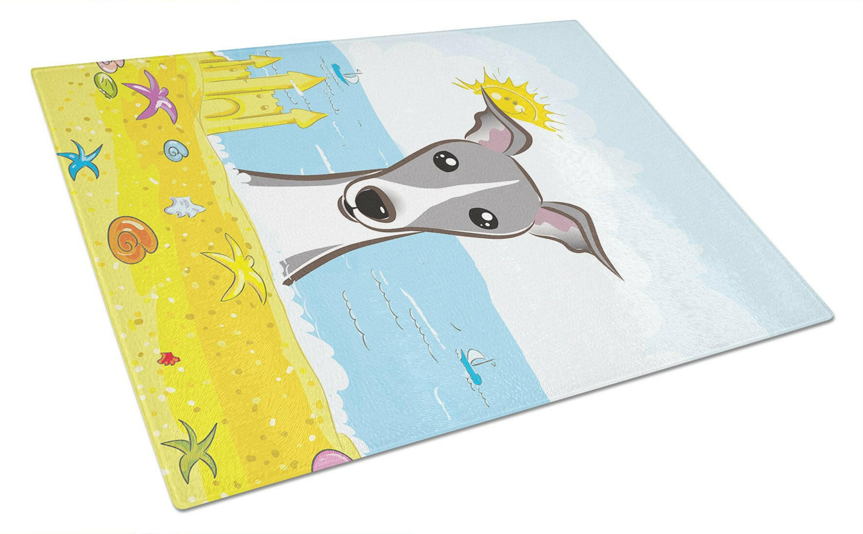 Italian Greyhound Summer Beach Glass Cutting Board Large BB2104LCB by Caroline's Treasures