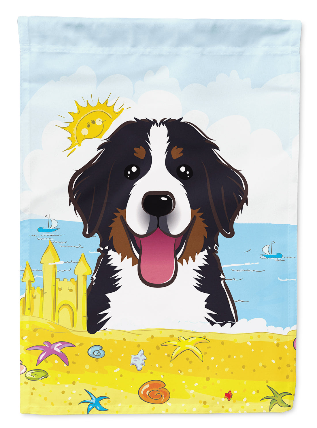 Bernese Mountain Dog Summer Beach Flag Canvas House Size BB2105CHF  the-store.com.