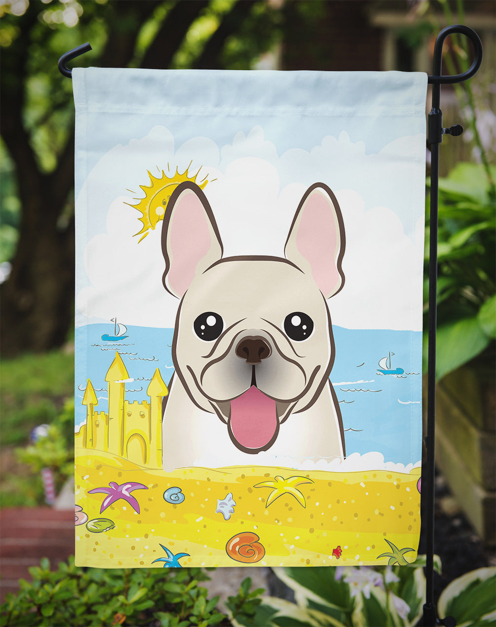 French Bulldog Summer Beach Flag Garden Size BB2106GF.