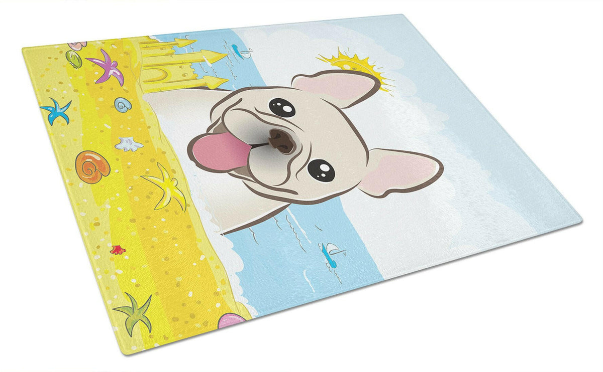 French Bulldog Summer Beach Glass Cutting Board Large BB2106LCB by Caroline&#39;s Treasures