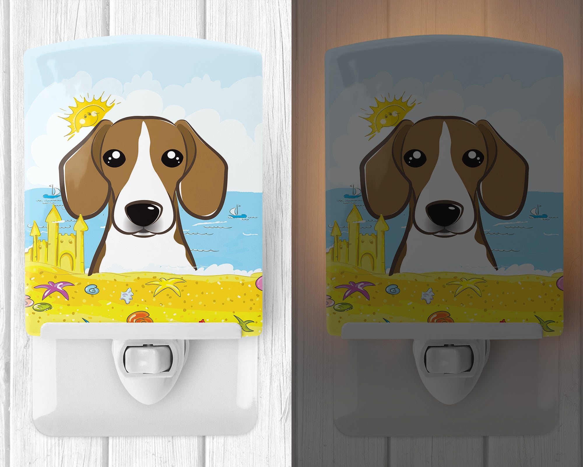 Beagle Summer Beach Ceramic Night Light BB2107CNL - the-store.com