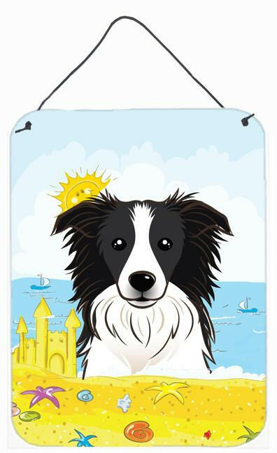 Border Collie Summer Beach Wall or Door Hanging Prints BB2109DS1216 by Caroline's Treasures