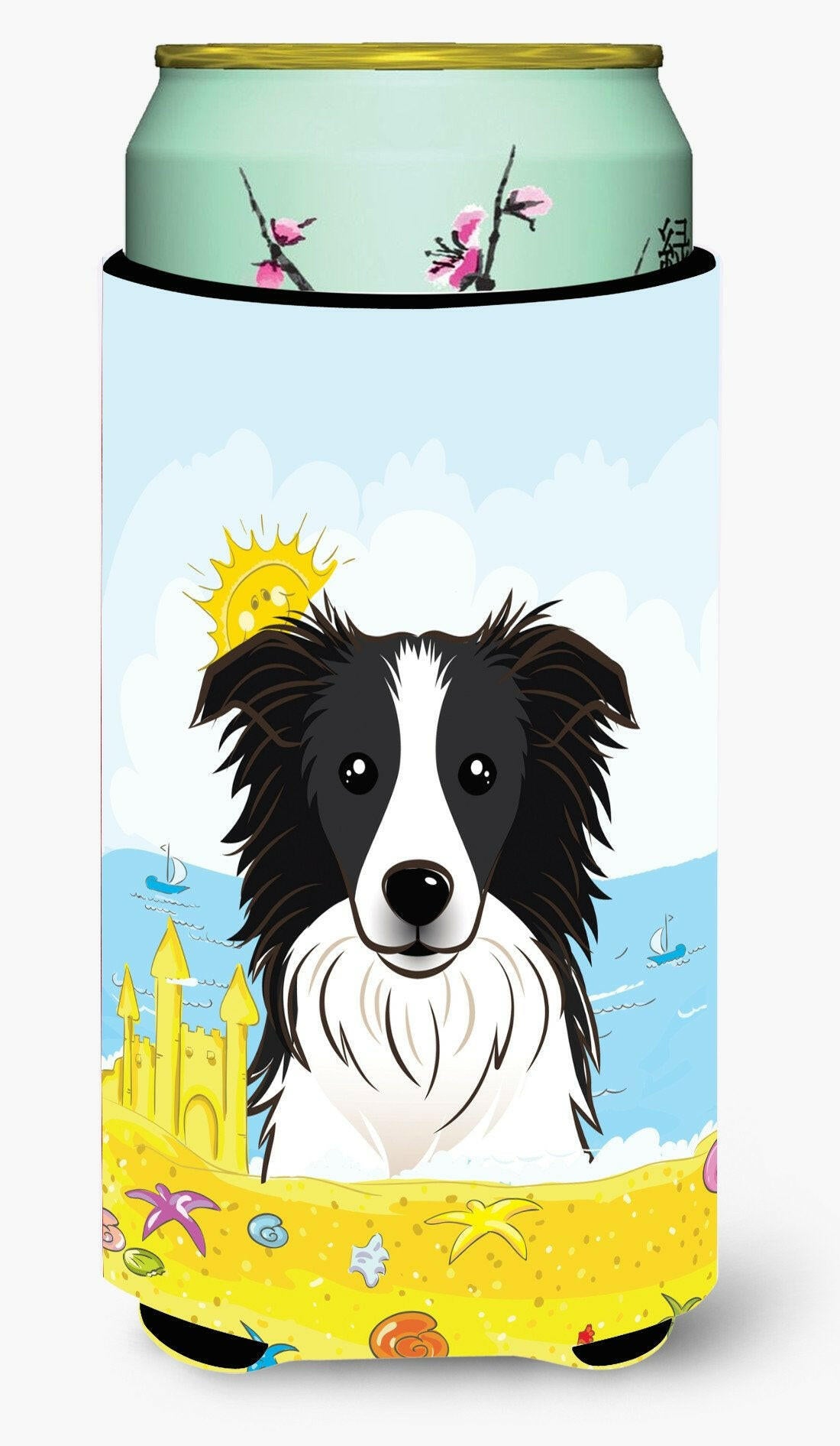 Border Collie Summer Beach Tall Boy Beverage Insulator  Hugger BB2109TBC by Caroline's Treasures