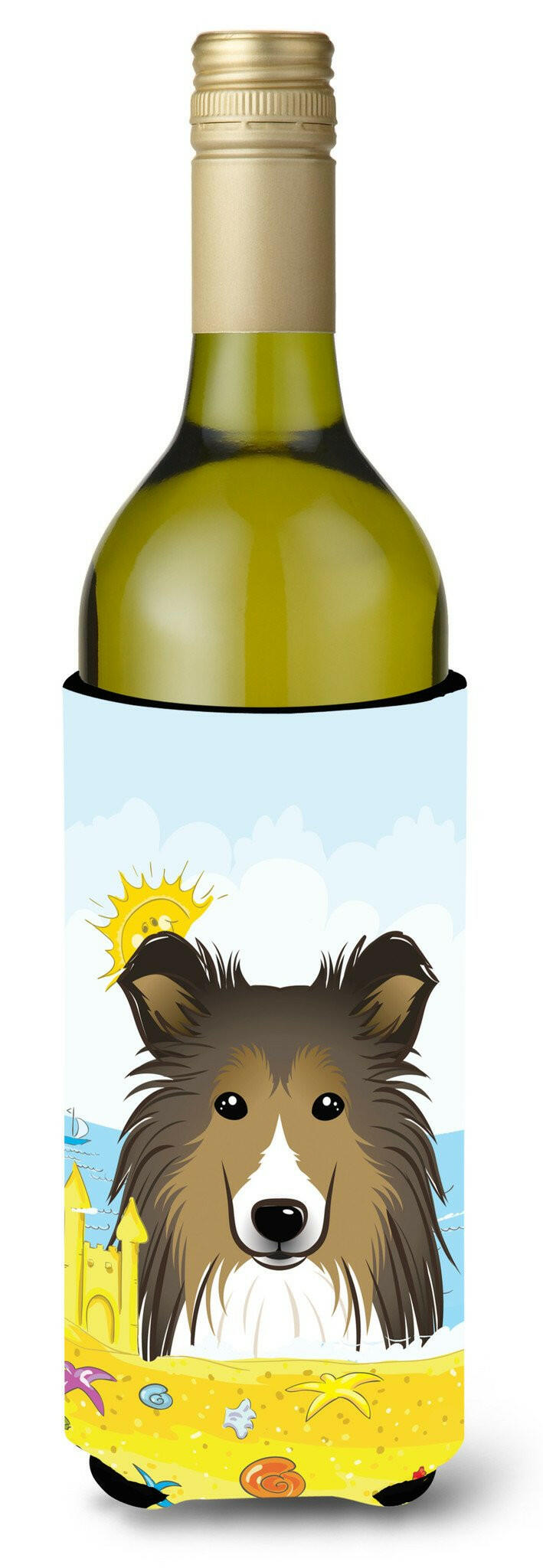 Sheltie Summer Beach Wine Bottle Beverage Insulator Hugger BB2110LITERK by Caroline's Treasures