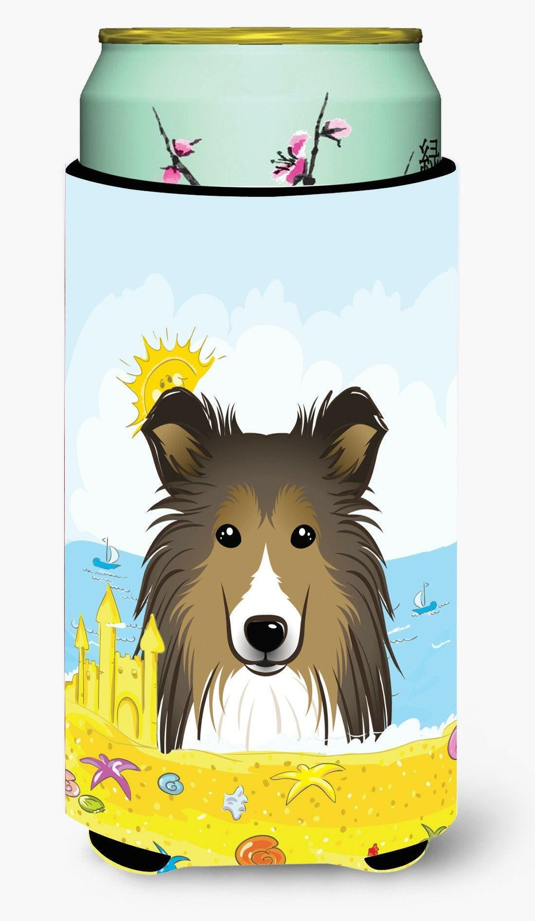 Sheltie Summer Beach Tall Boy Beverage Insulator  Hugger BB2110TBC by Caroline's Treasures