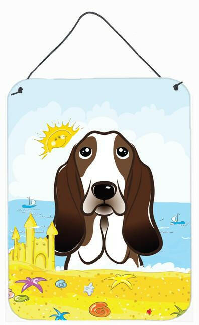 Basset Hound Summer Beach Wall or Door Hanging Prints BB2111DS1216 by Caroline's Treasures