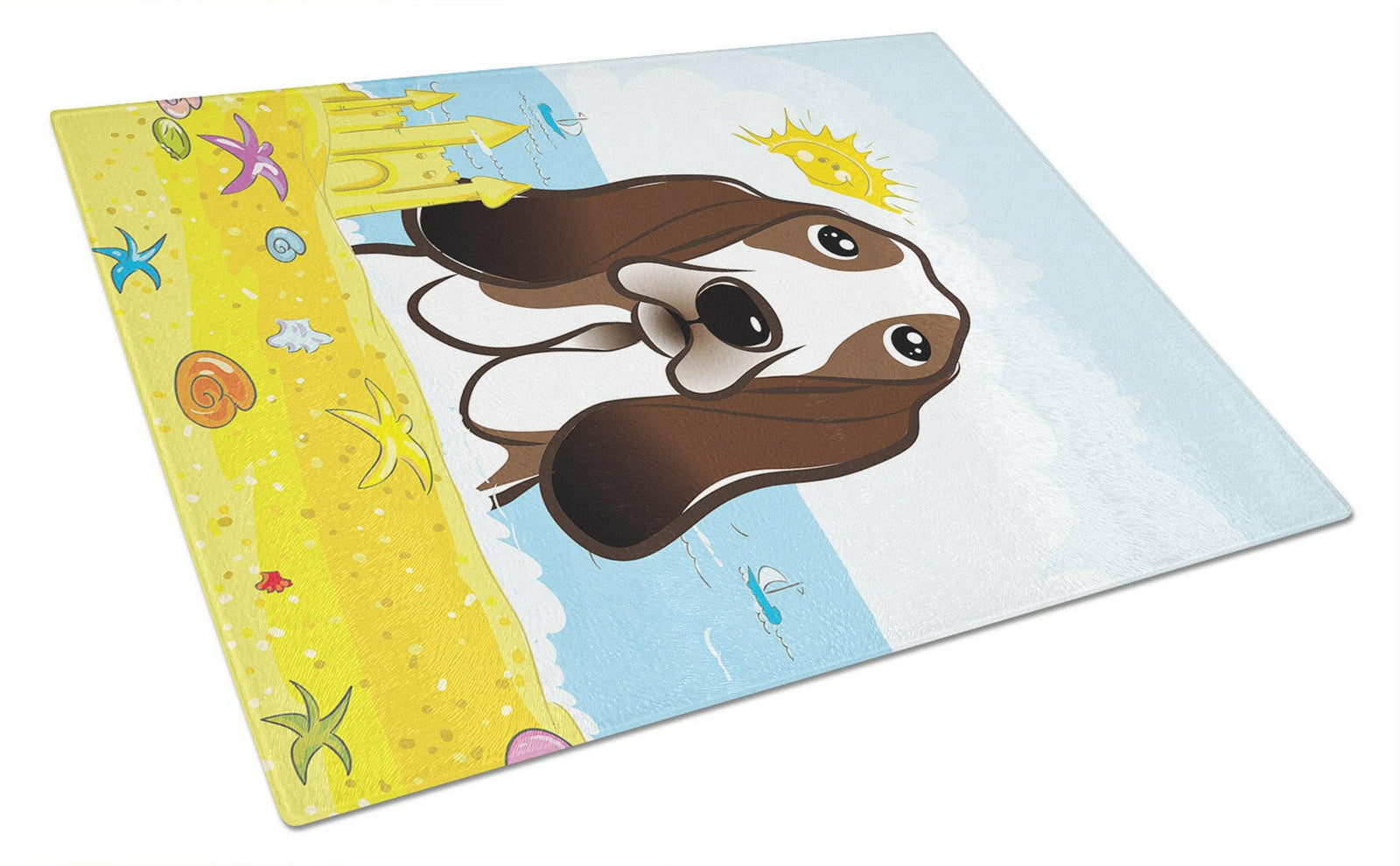 Basset Hound Summer Beach Glass Cutting Board Large BB2111LCB by Caroline's Treasures