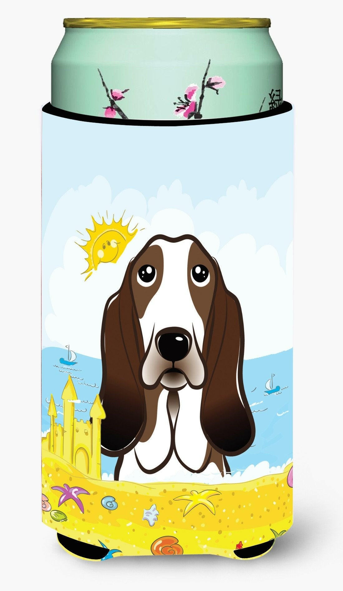 Basset Hound Summer Beach Tall Boy Beverage Insulator  Hugger BB2111TBC by Caroline's Treasures