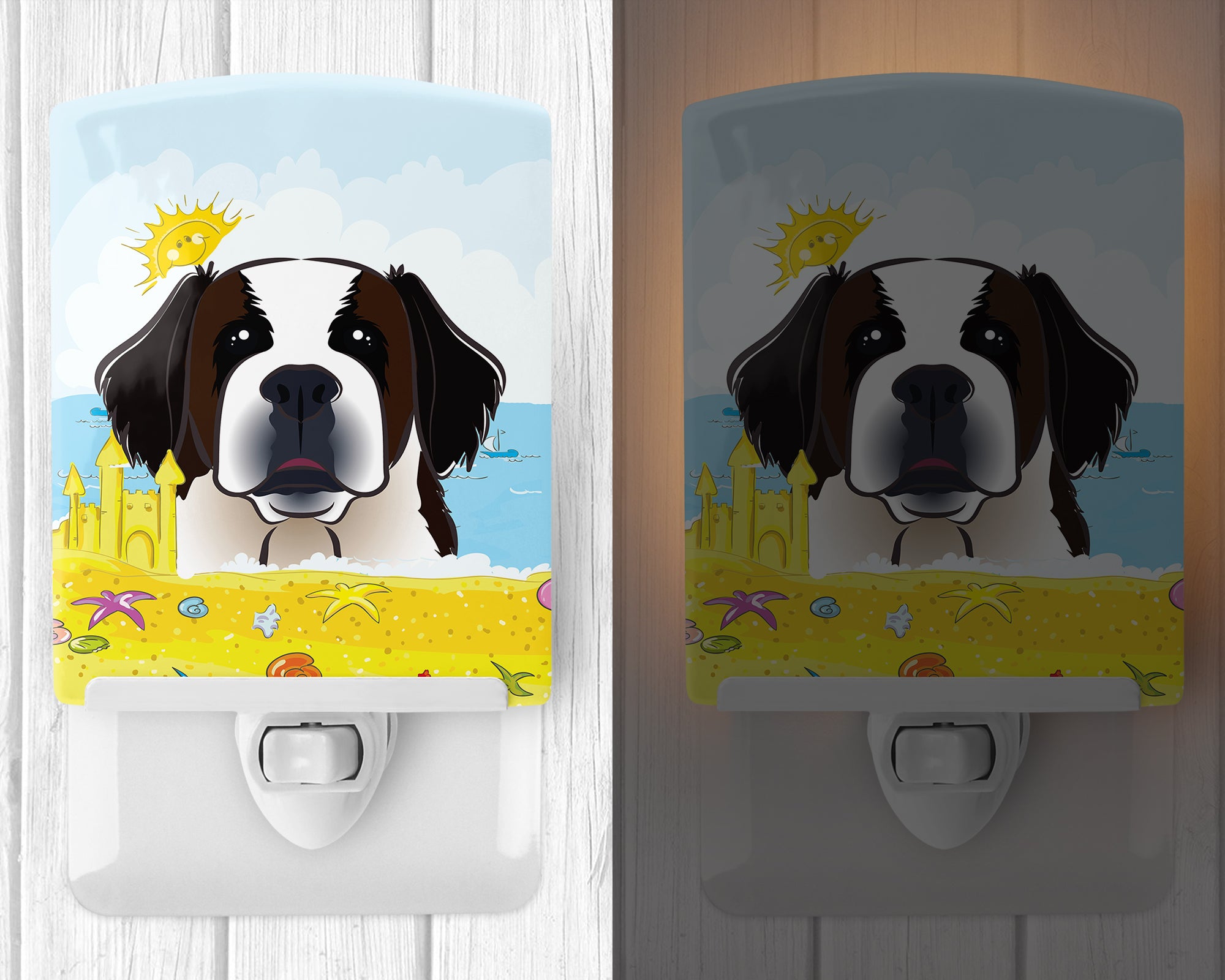 Saint Bernard Summer Beach Ceramic Night Light BB2114CNL - the-store.com