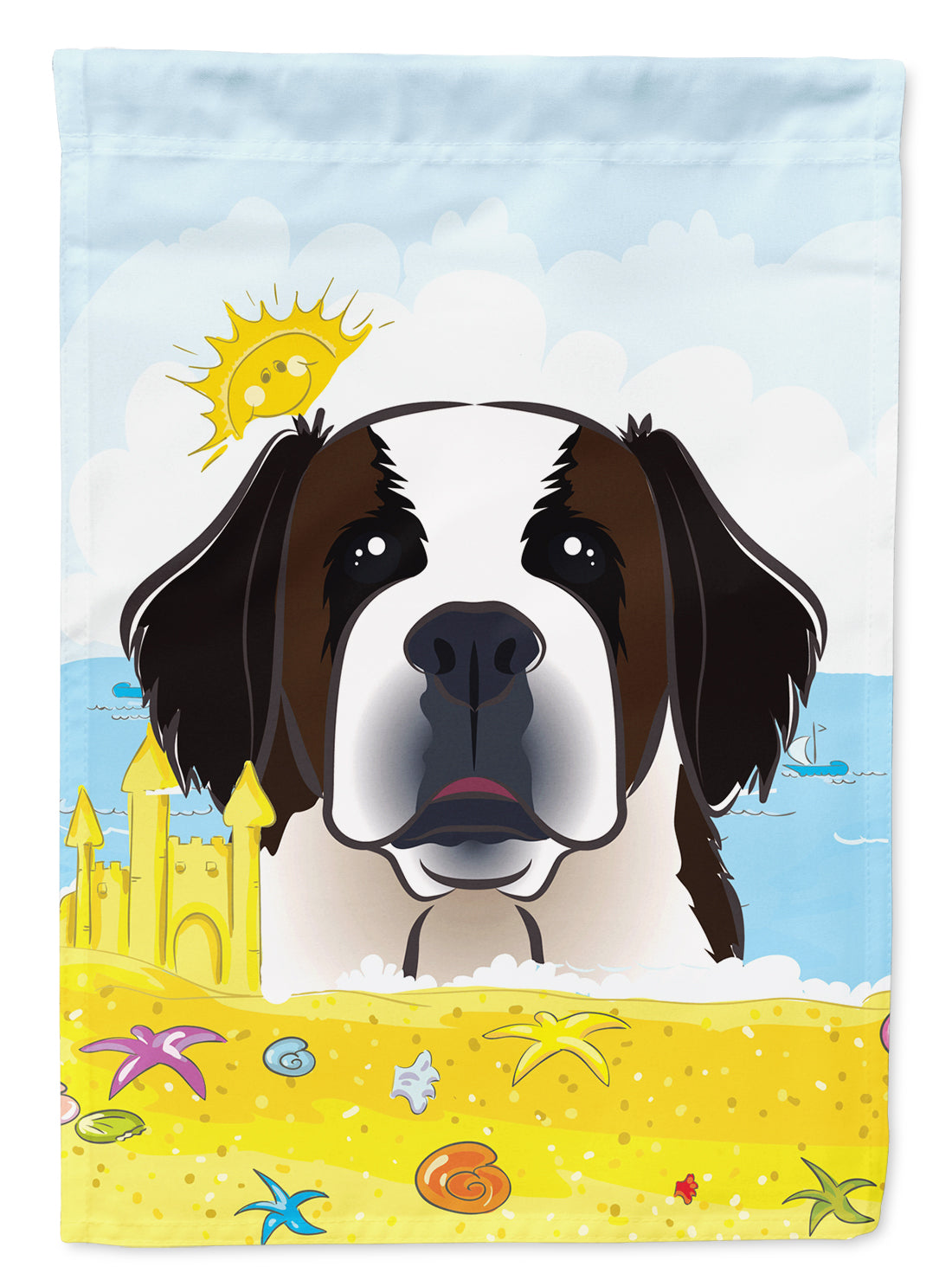 Saint Bernard Summer Beach Flag Garden Size BB2114GF.