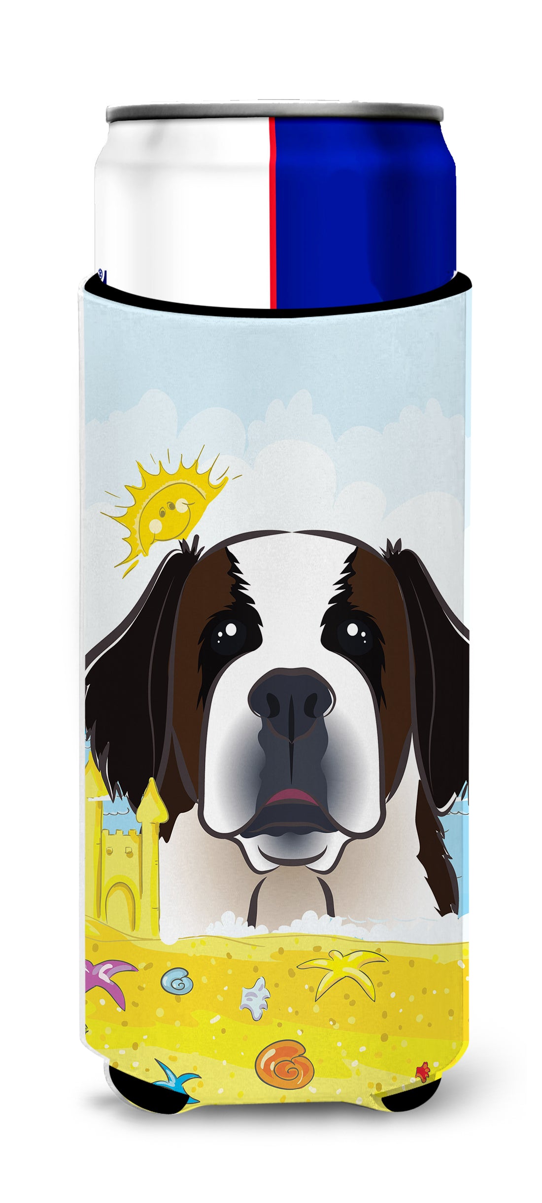 Saint Bernard Summer Beach  Ultra Beverage Insulator for slim cans BB2114MUK  the-store.com.