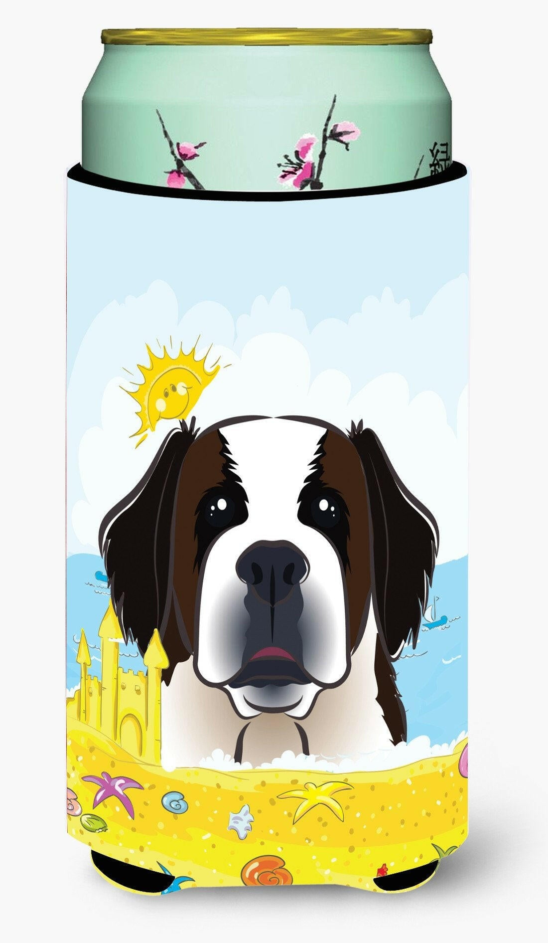 Saint Bernard Summer Beach Tall Boy Beverage Insulator  Hugger BB2114TBC by Caroline's Treasures