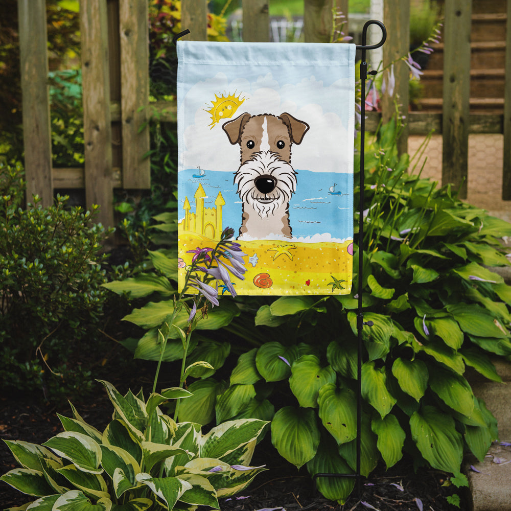 Wire Haired Fox Terrier Summer Beach Flag Garden Size BB2115GF.