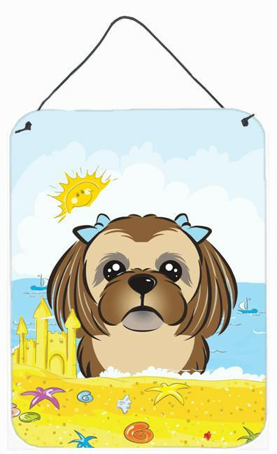 Chocolate Brown Shih Tzu Summer Beach Wall or Door Hanging Prints BB2117DS1216 by Caroline's Treasures