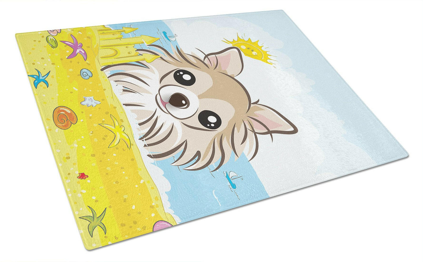 Chihuahua Summer Beach Glass Cutting Board Large BB2119LCB by Caroline's Treasures