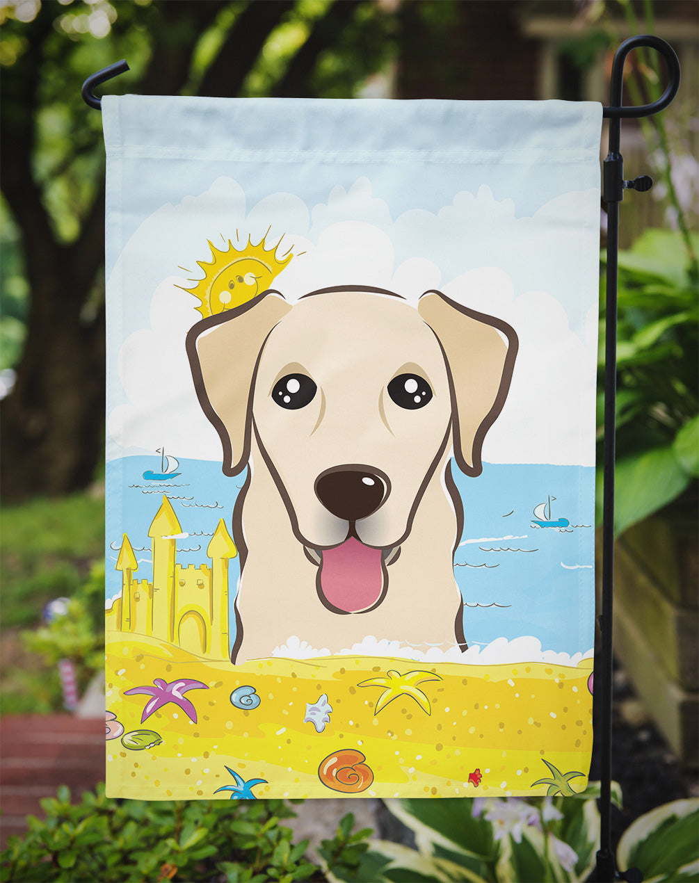 Golden Retriever Summer Beach Flag Garden Size BB2120GF.