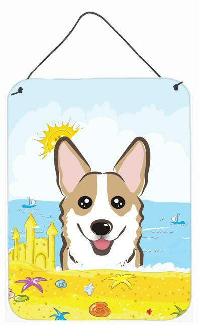 Sable Corgi Summer Beach Wall or Door Hanging Prints BB2121DS1216 by Caroline's Treasures