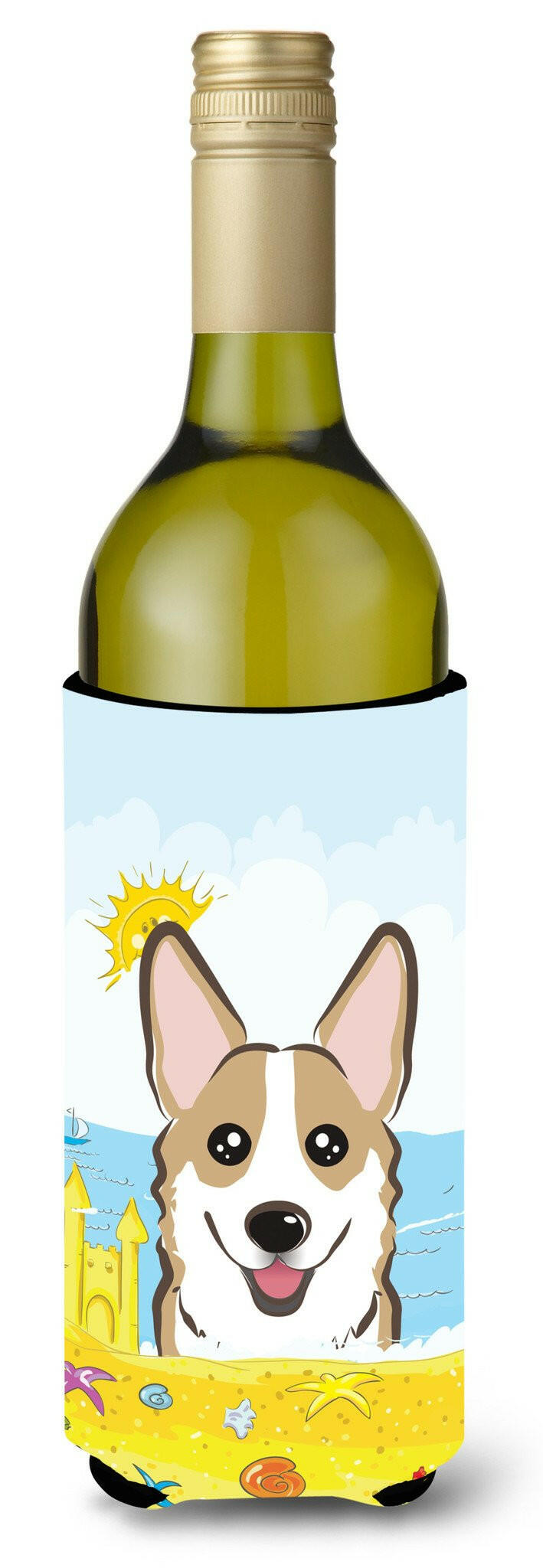 Sable Corgi Summer Beach Wine Bottle Beverage Insulator Hugger BB2121LITERK by Caroline's Treasures