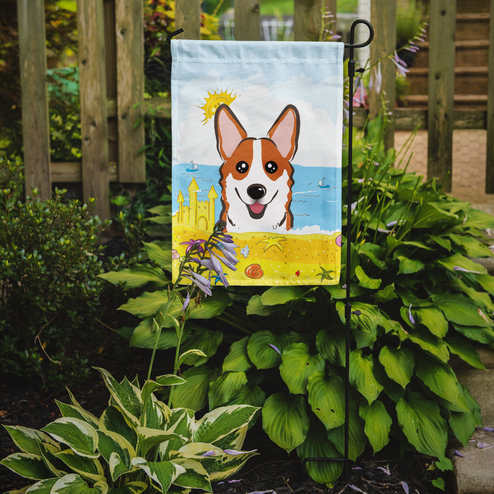 Red Corgi Summer Beach Flag Garden Size BB2122GF.