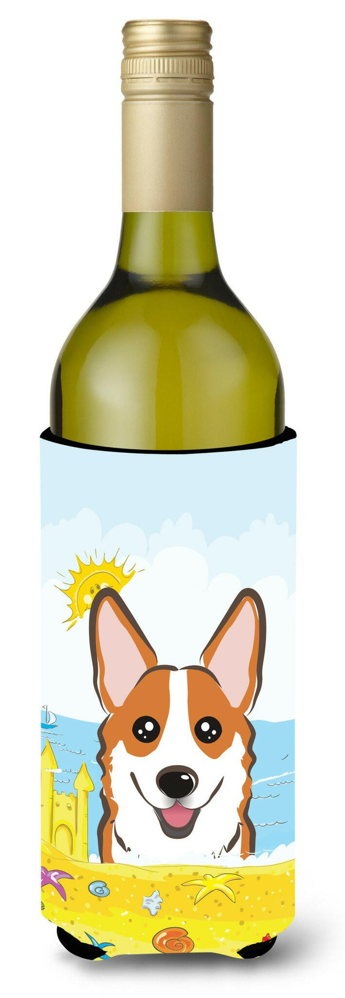 Red Corgi Summer Beach Wine Bottle Beverage Insulator Hugger BB2122LITERK by Caroline's Treasures