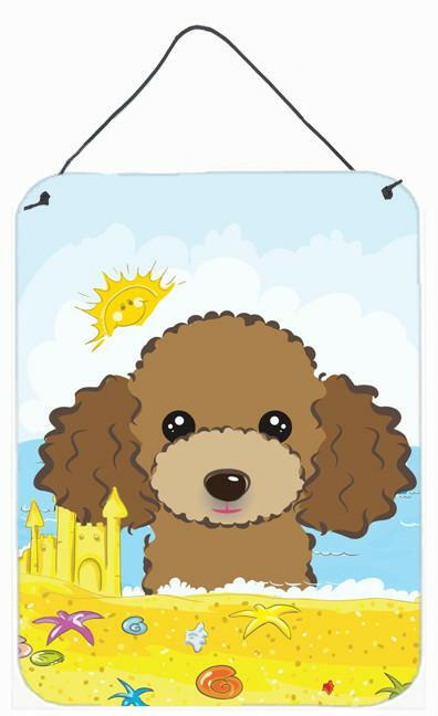 Chocolate Brown Poodle Summer Beach Wall or Door Hanging Prints BB2124DS1216 by Caroline's Treasures