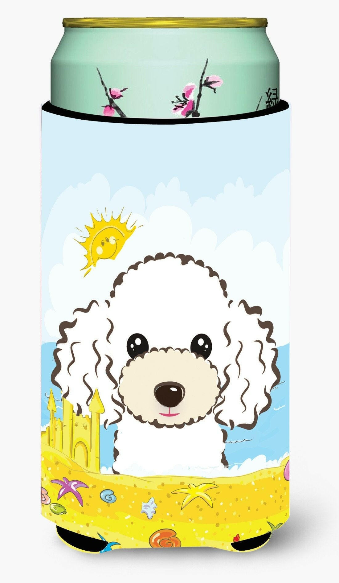 White Poodle Summer Beach Tall Boy Beverage Insulator  Hugger BB2125TBC by Caroline's Treasures