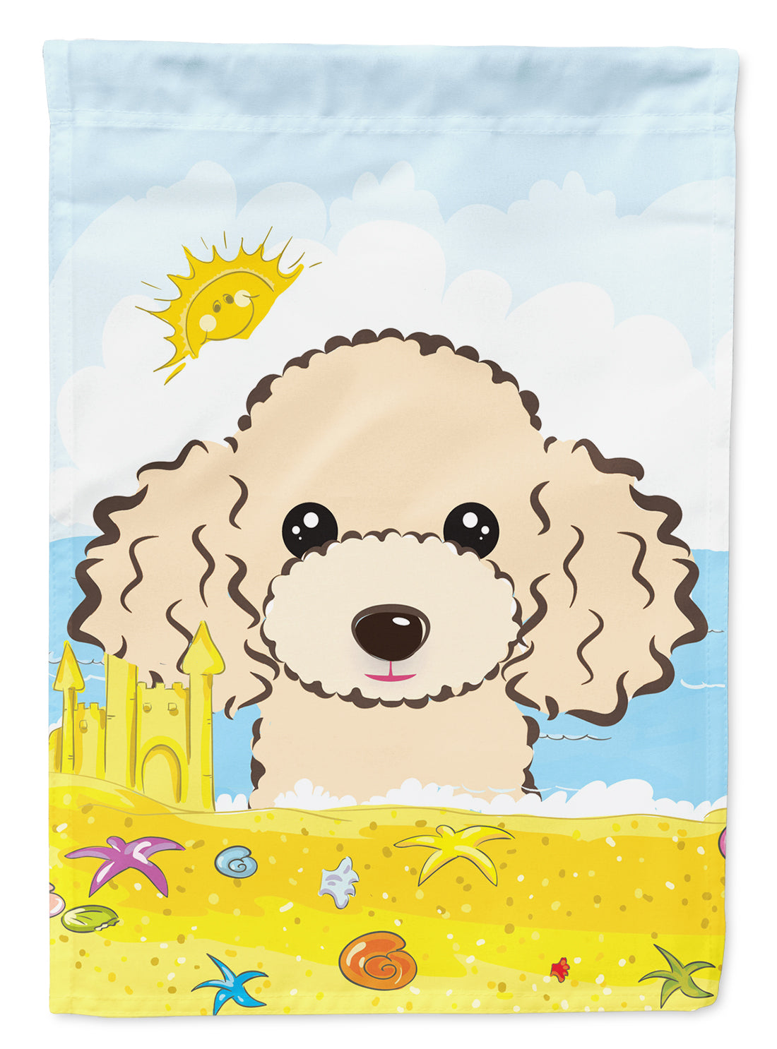 Buff Poodle Summer Beach Flag Garden Size BB2126GF.