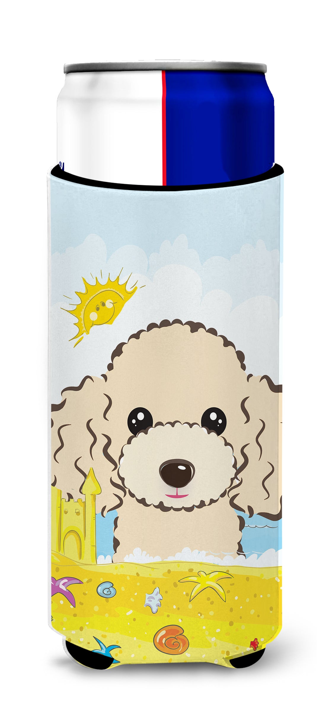 Buff Poodle Summer Beach  Ultra Beverage Insulator for slim cans BB2126MUK  the-store.com.