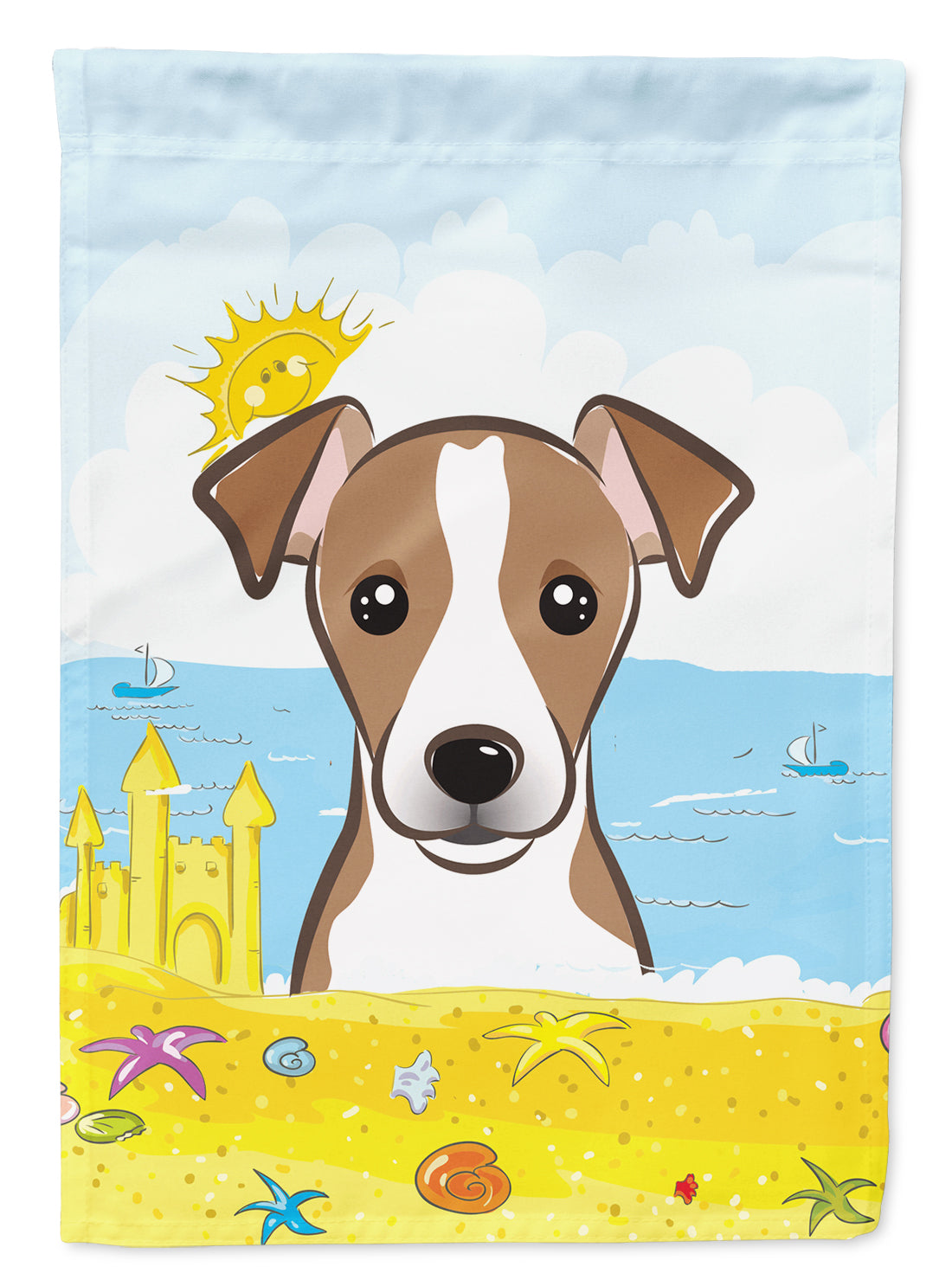 Jack Russell Terrier Summer Beach Flag Garden Size BB2128GF.