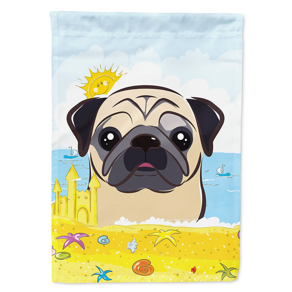 Fawn Pug Summer Beach Flag Canvas House Size BB2130CHF  the-store.com.